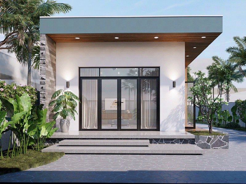 Mẫu nhà cấp 4 mái bằng